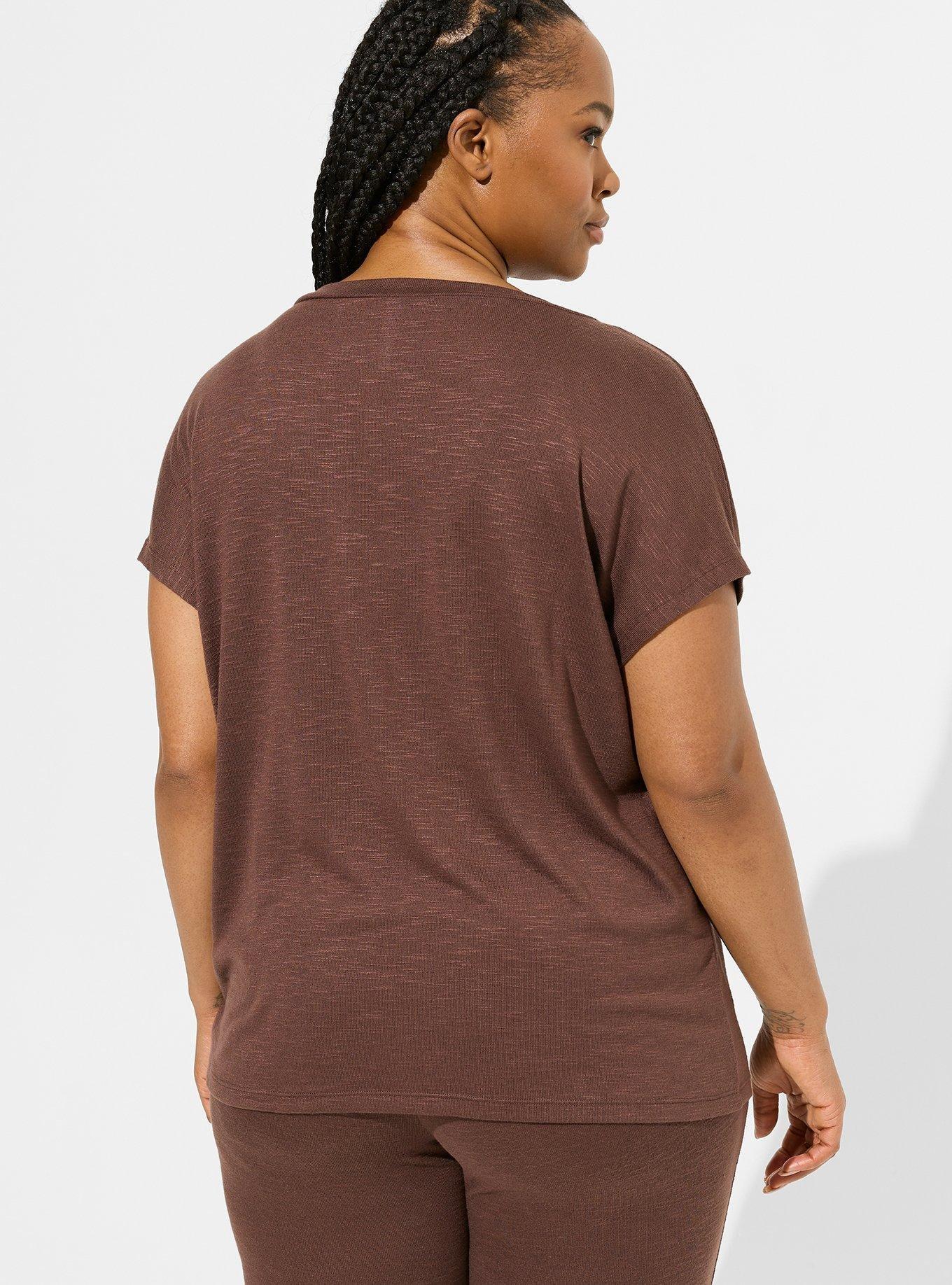 Light Weight Hacci Henley Short Sleeve Lounge Tee