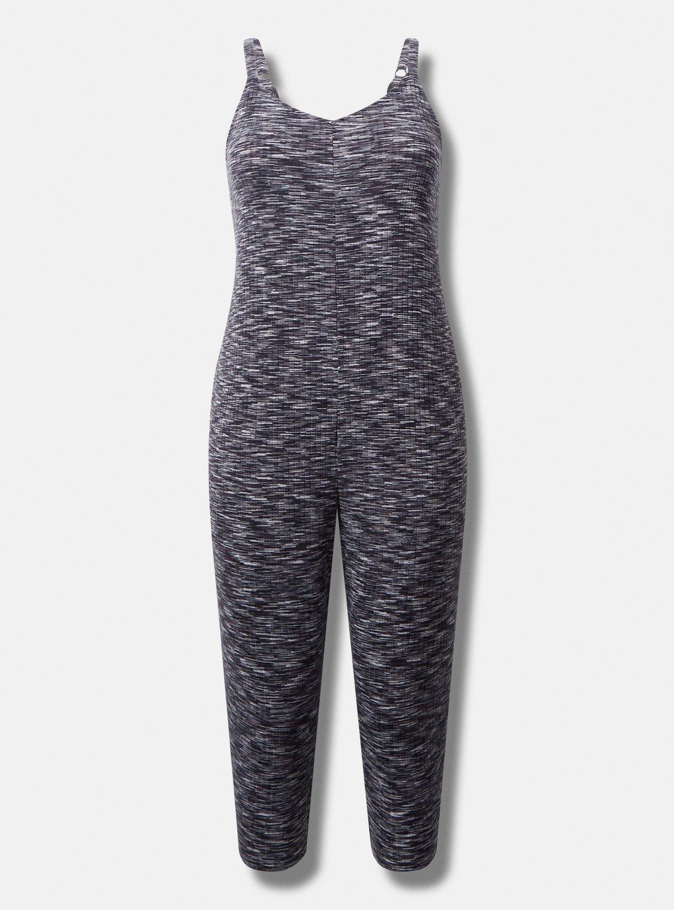 Hacci Rib Crop Lounge Jumpsuit, TORNADO PHANTOM CLOUD DANCER SPACEDYE, hi-res