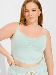 Light Weight Hacci V Neck Crop Lounge Cami, DOUBLE DYE HARBOR GRAY, hi-res