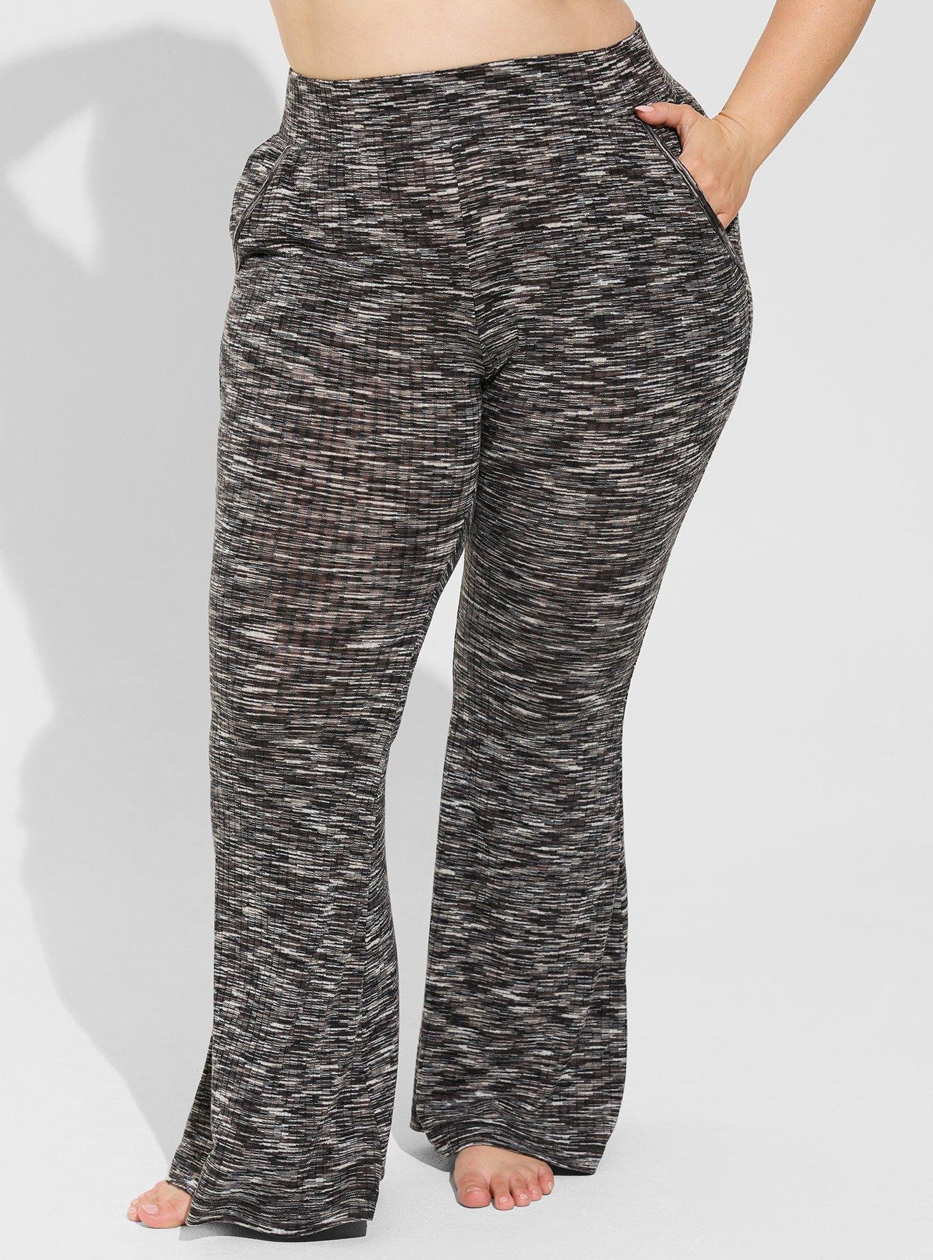 Plus Size - Lightweight Hacci Rib Full Length Flare Lounge Pant - Torrid