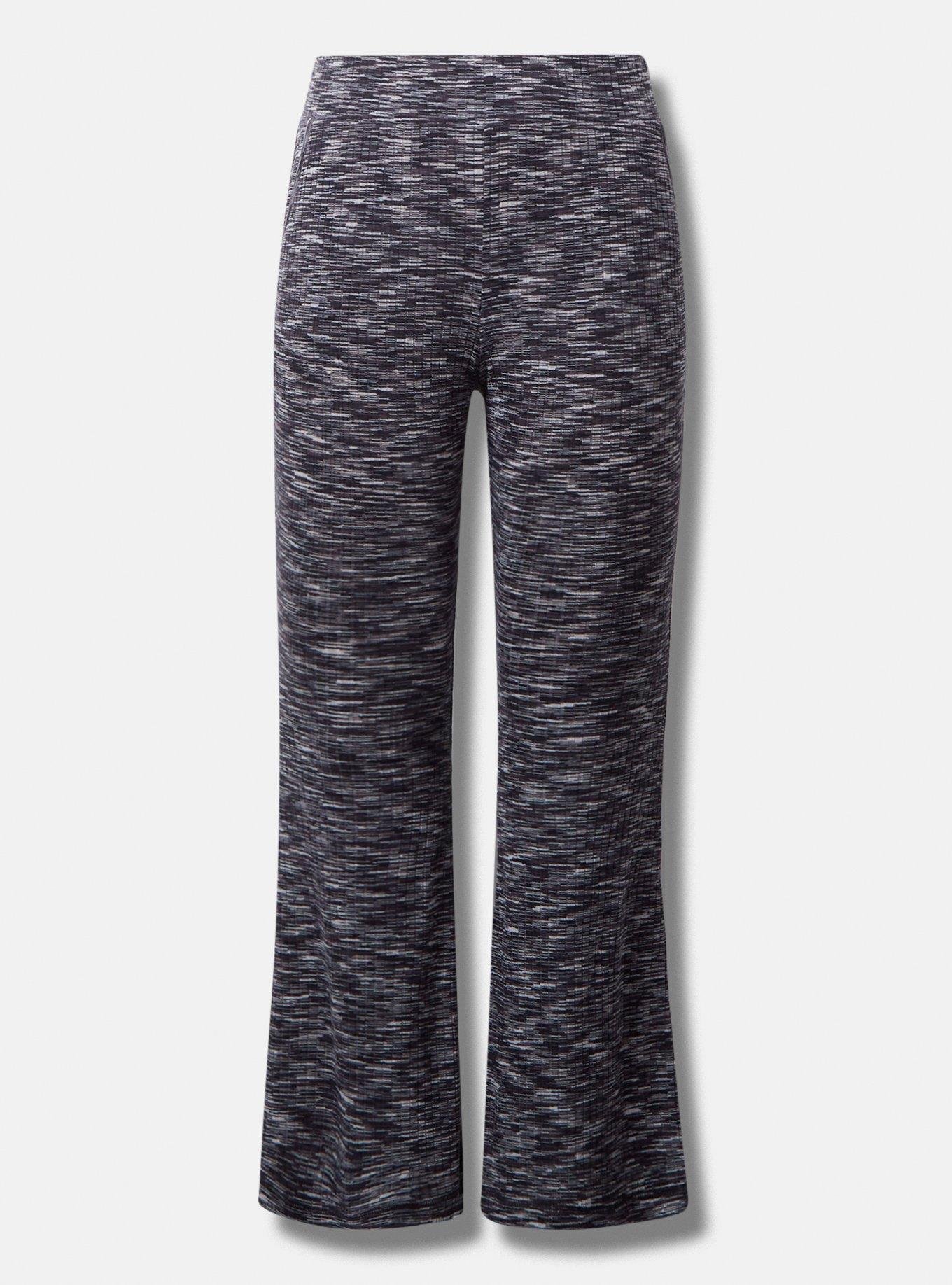 Plus Size - Lightweight Hacci Rib Full Length Flare Lounge Pant - Torrid