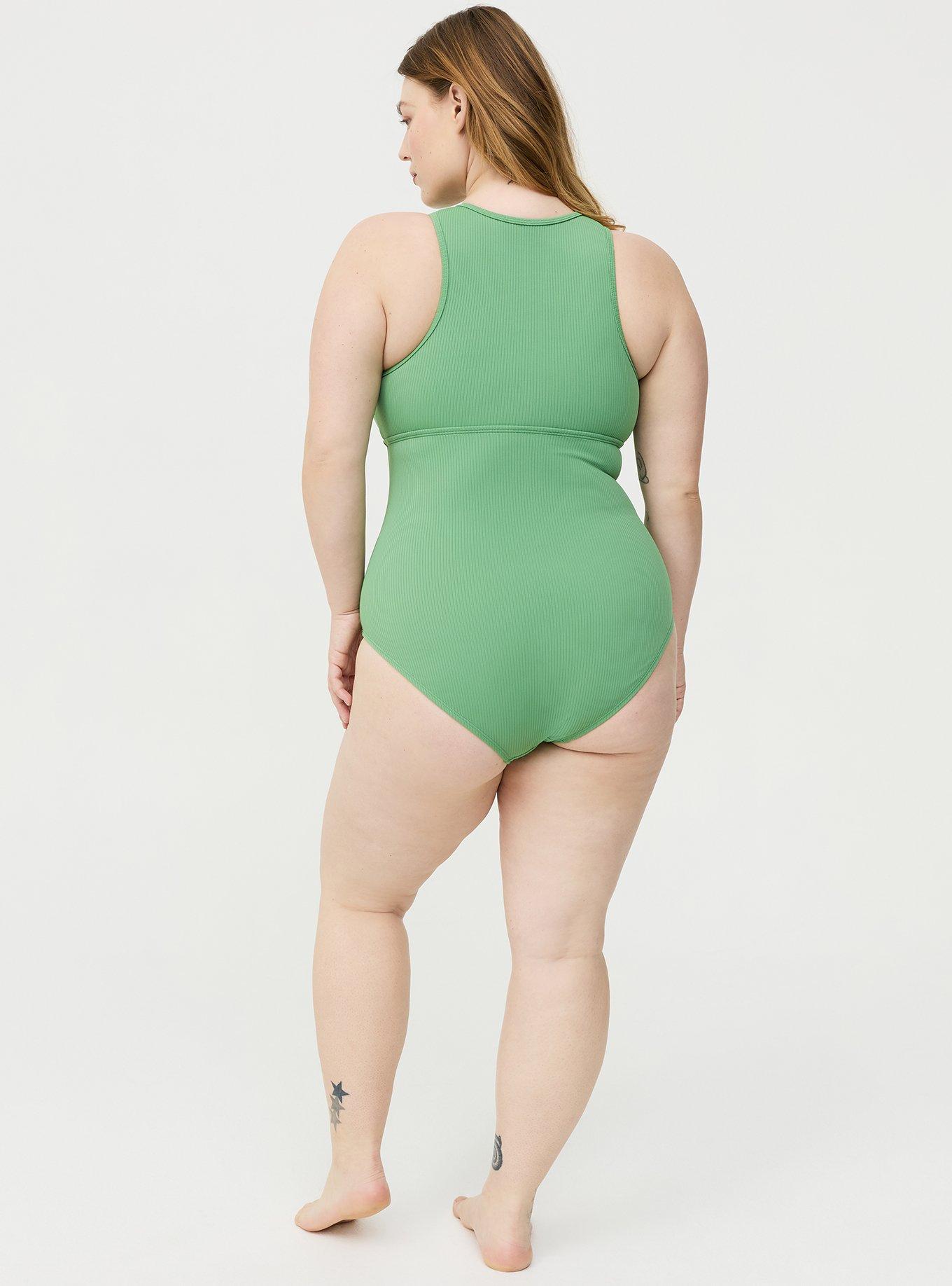 Wireless High Neck Henley One Piece Swimsuit, BASIL SWIM, alternate