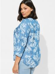 Harper Chambray Pullover 3/4 Sleeve Top, WATERFALL FLORAL, alternate