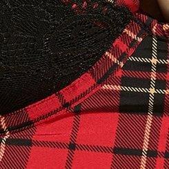 XO Plunge Push-Up Bra, NOELLE PLAID JESTER RED, swatch