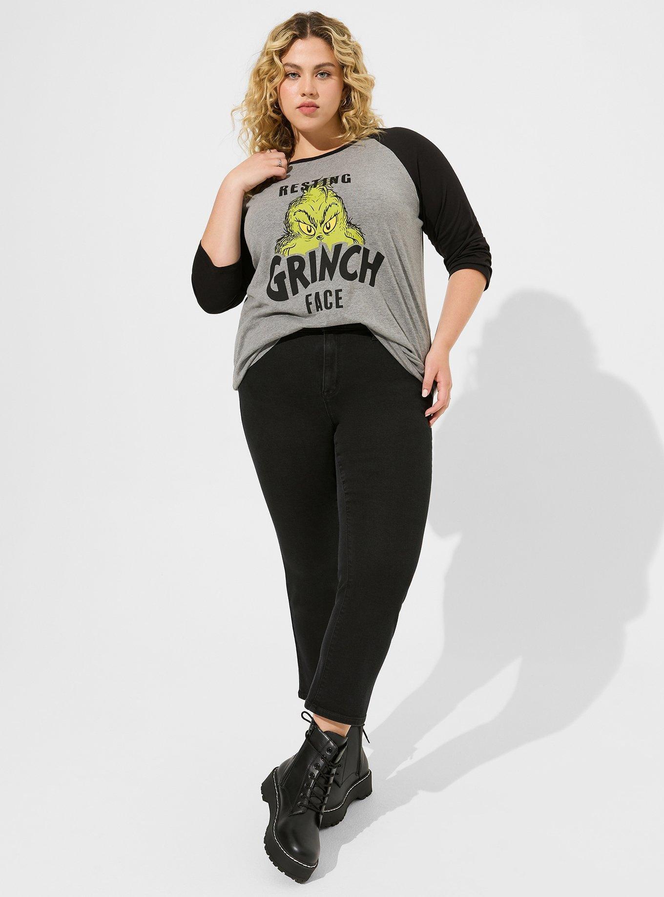 Plus Size - Pullover Hoodie - Cozy Fleece Resting Grinch Face - Torrid