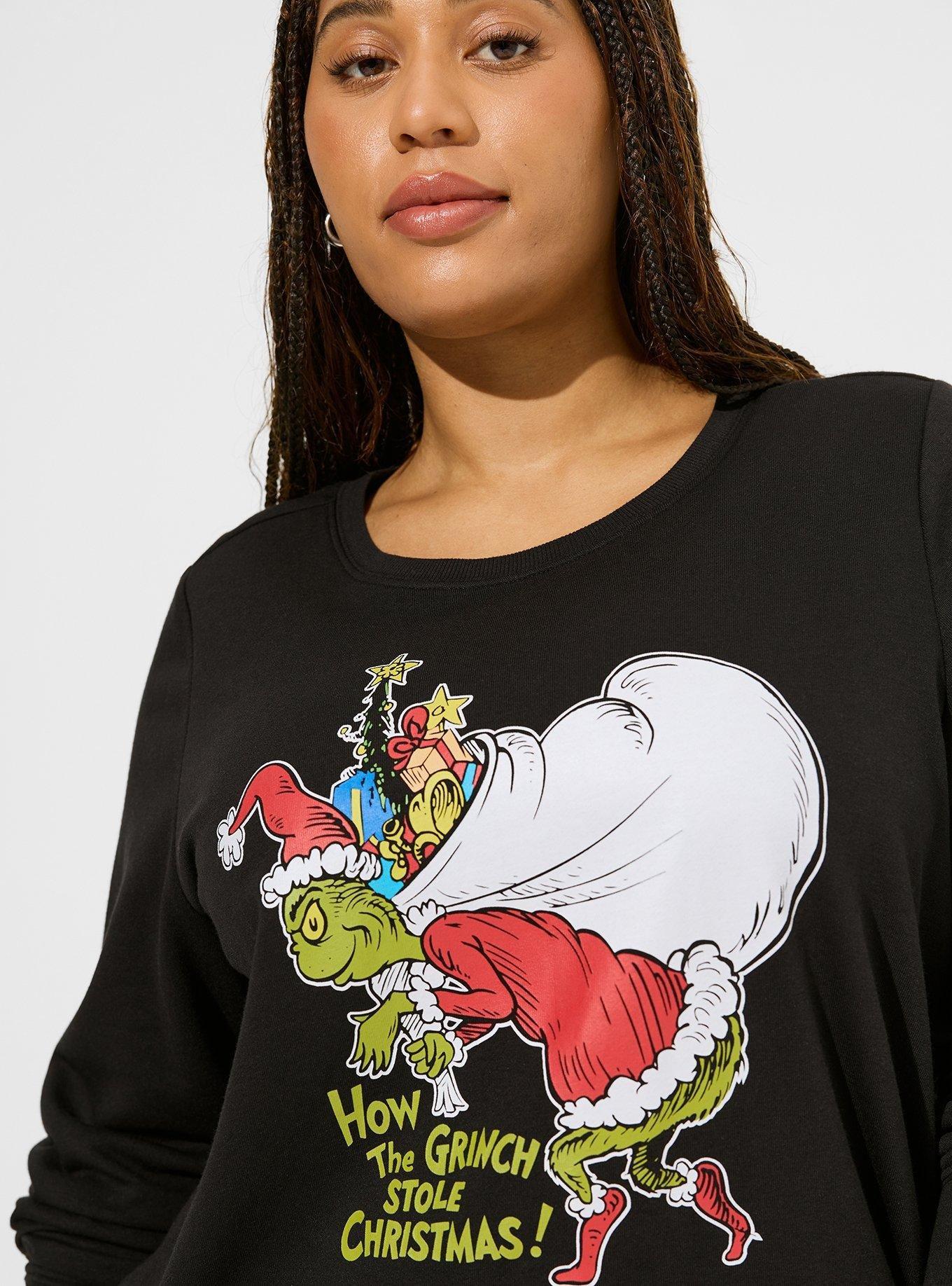 Plus Size The Grinch Classic Fit Super Soft Fleece Sweatshirt, DEEP BLACK, alternate