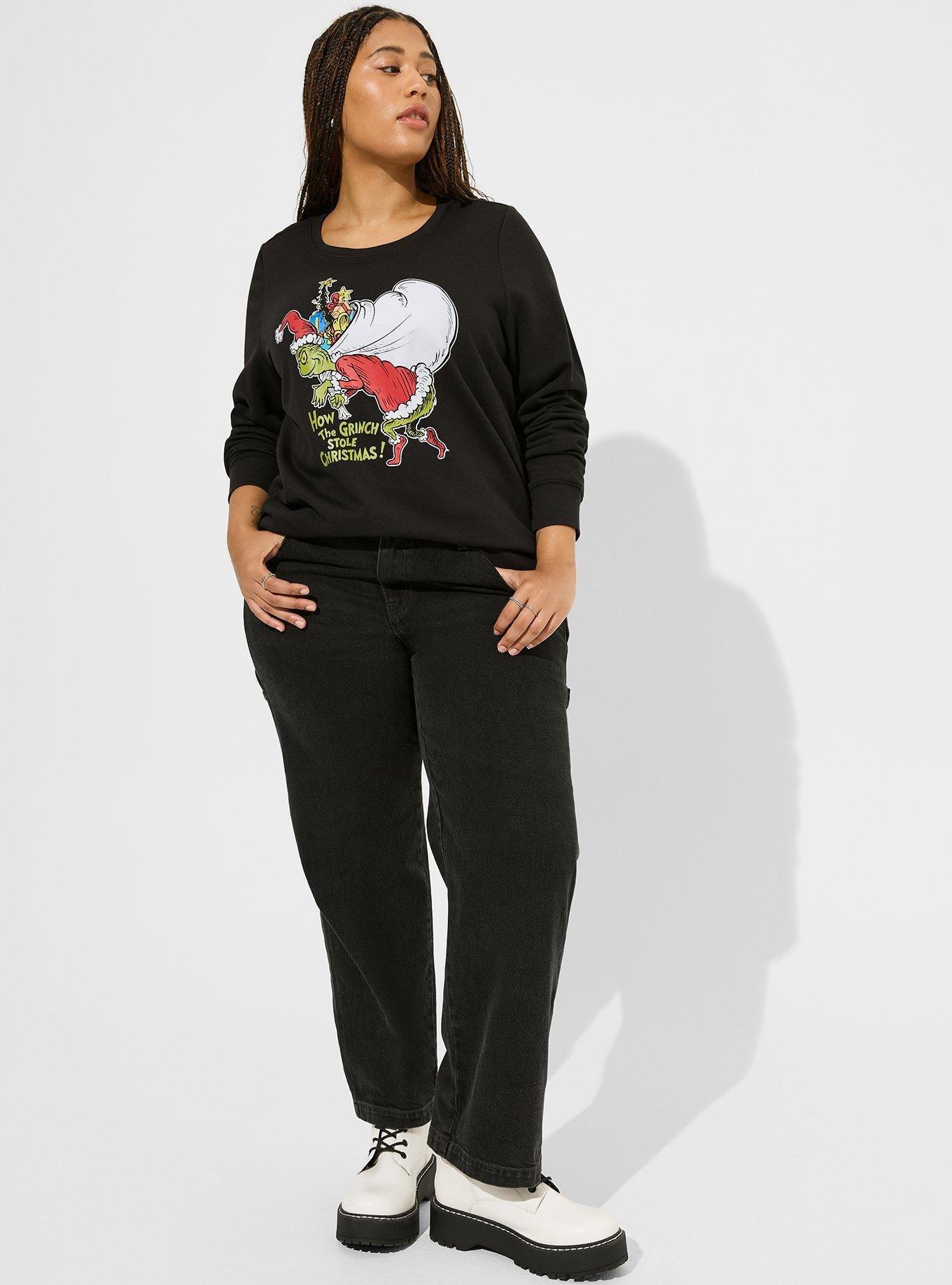Plus Size The Grinch Classic Fit Super Soft Fleece Sweatshirt, DEEP BLACK, alternate