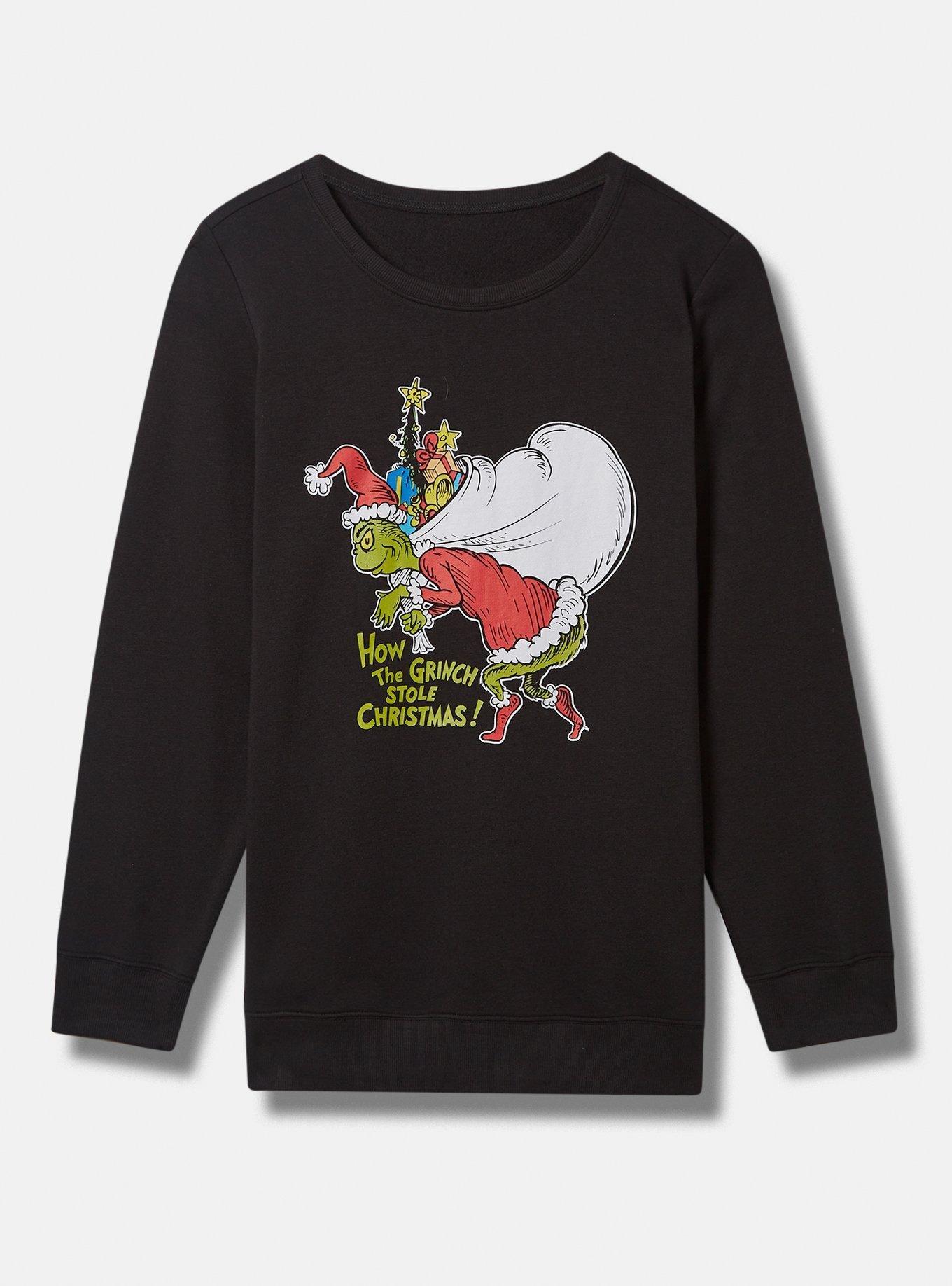 Plus Size The Grinch Classic Fit Super Soft Fleece Sweatshirt, DEEP BLACK, hi-res