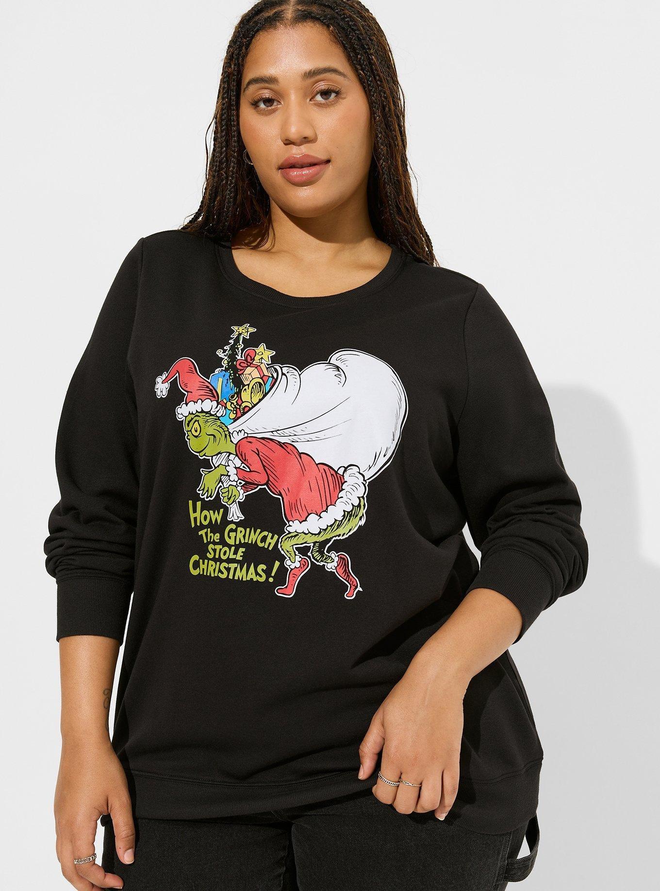Plus Size The Grinch Classic Fit Super Soft Fleece Sweatshirt, DEEP BLACK, hi-res