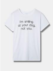 Smiling At Your Dog Everyday Crew Neck Tee, BRIGHT WHITE, hi-res