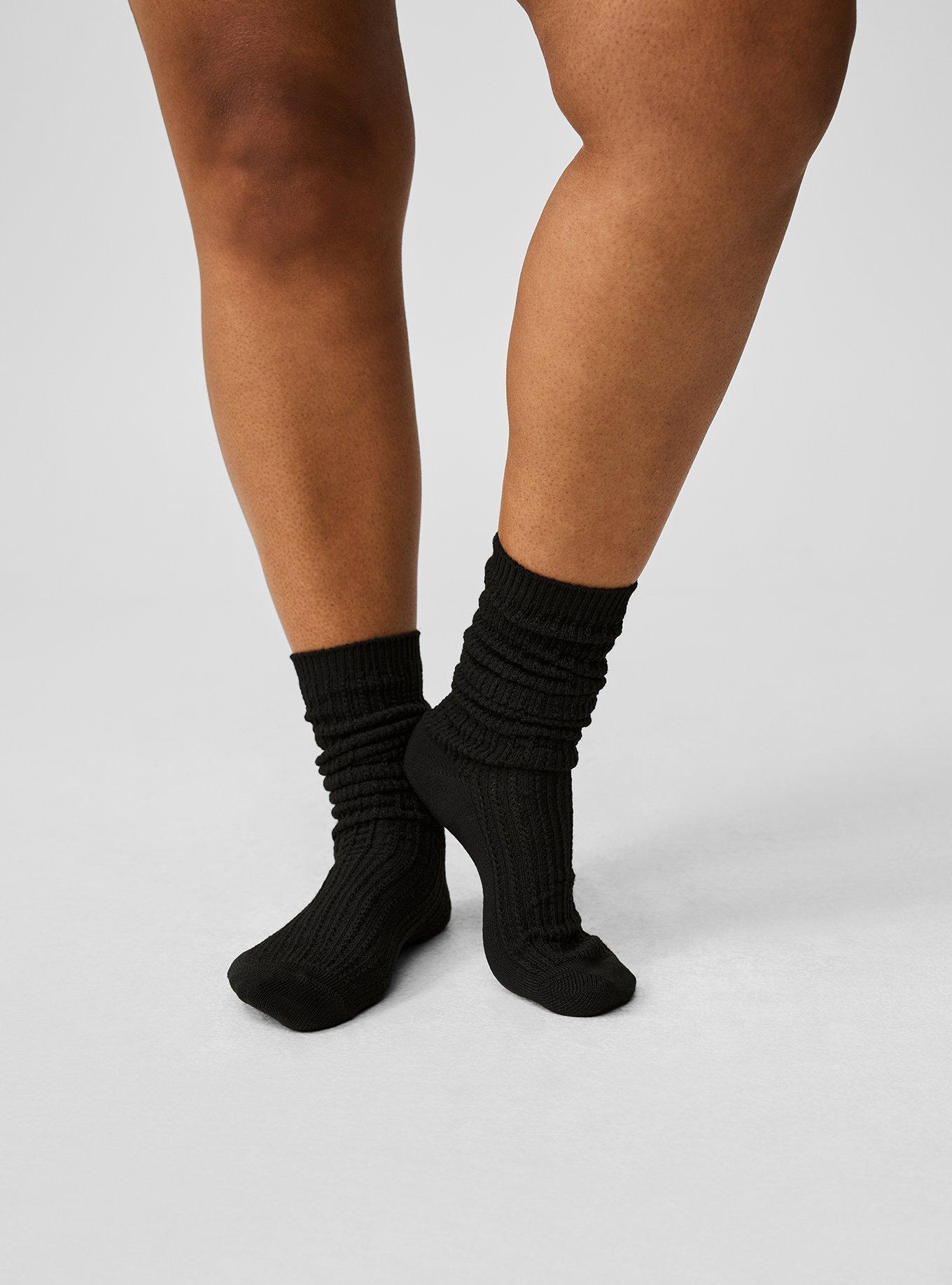 Slouchy Sock, BLACK, hi-res