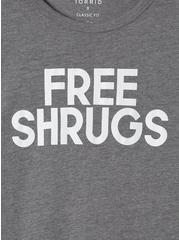 Free Shrugs Everyday Crew Neck Tee, CHARCOAL, alternate