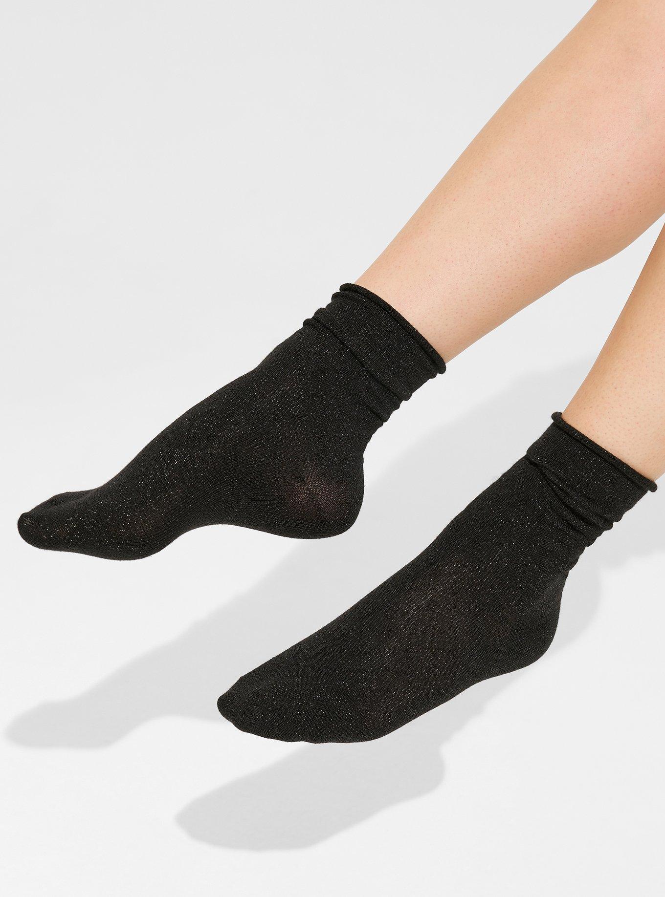 Plus Size Lurex 2 Pack Socks, COPPER, alternate