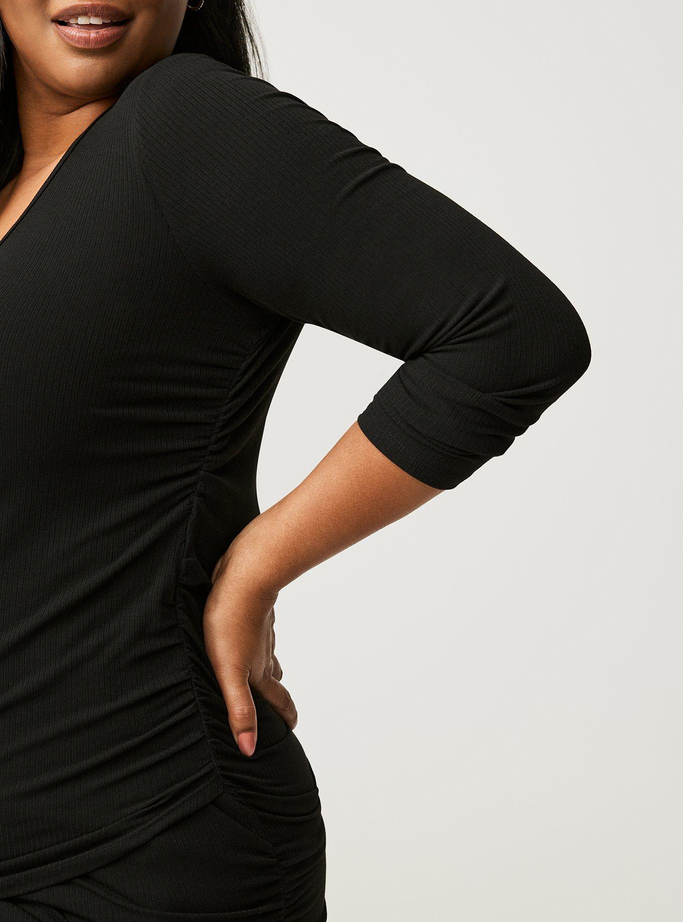 Fitted Super Soft Rib Surplice Long Sleeve Top