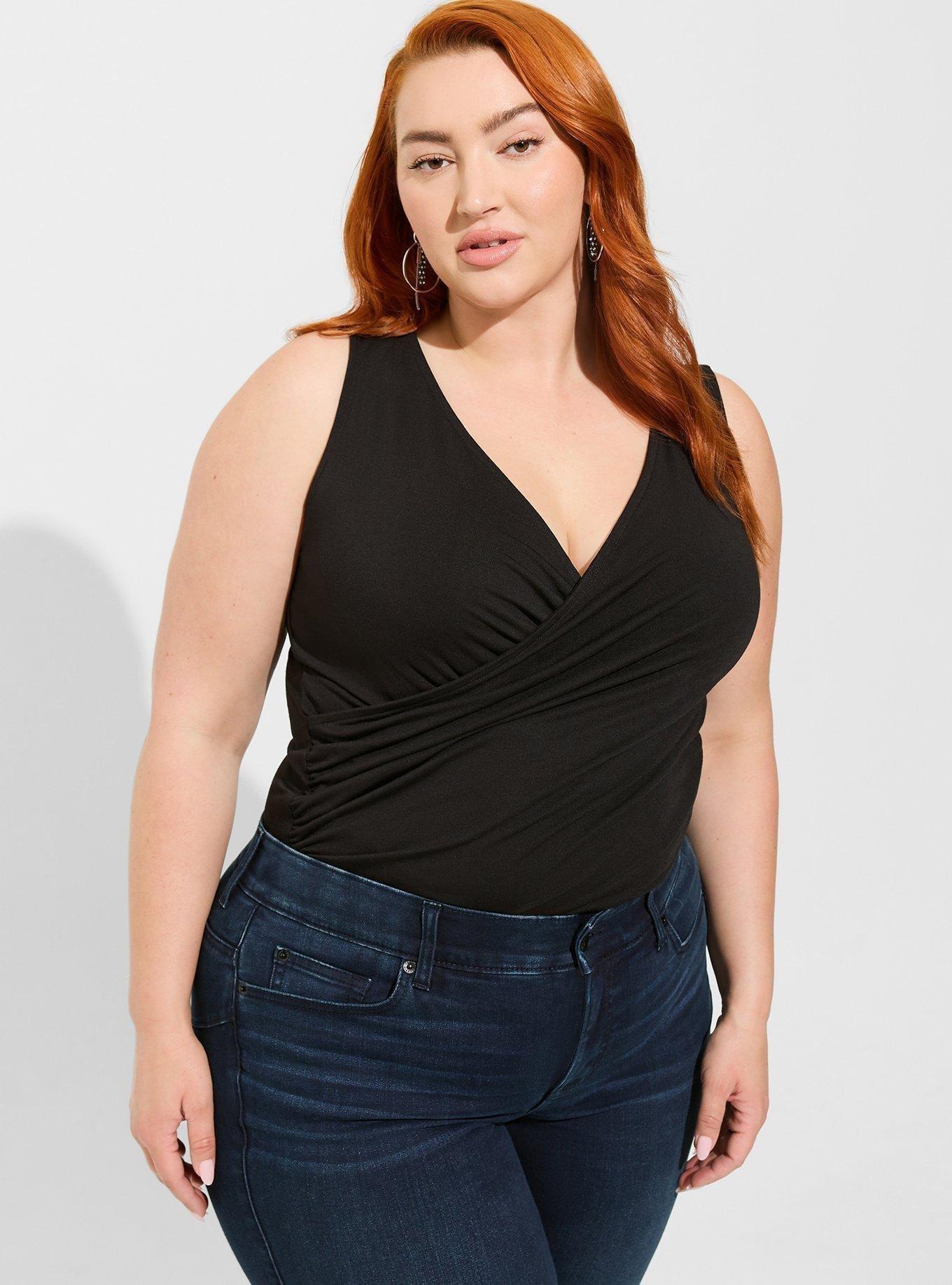 Plus Size - Studio Tissue Jersey Jersey Surplice Tank - Torrid