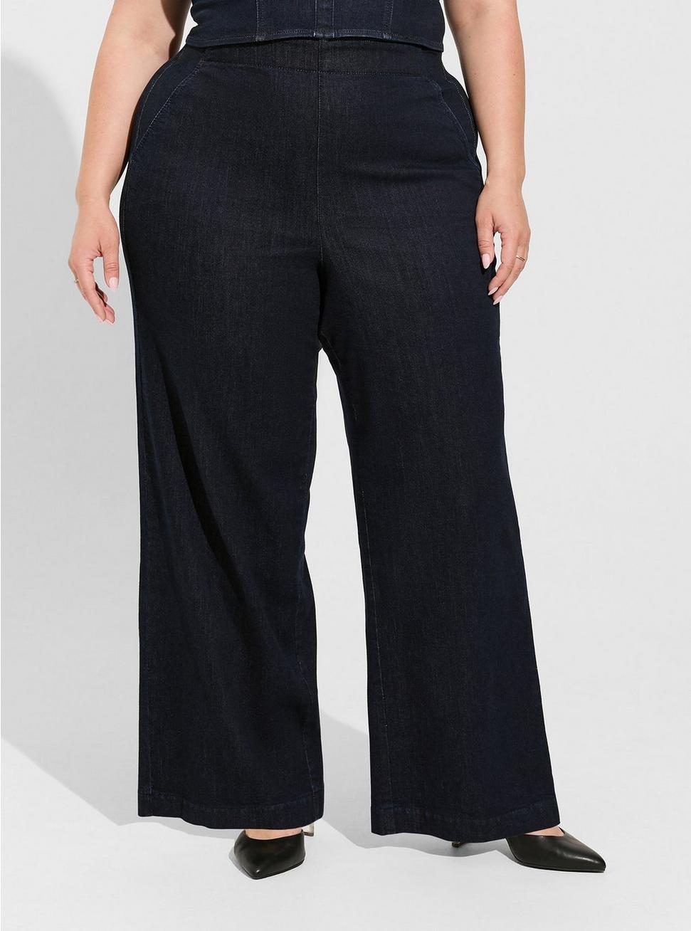 Plus Size Wide Leg Super Soft High-Rise Trouser Jean, OZONE, alternate