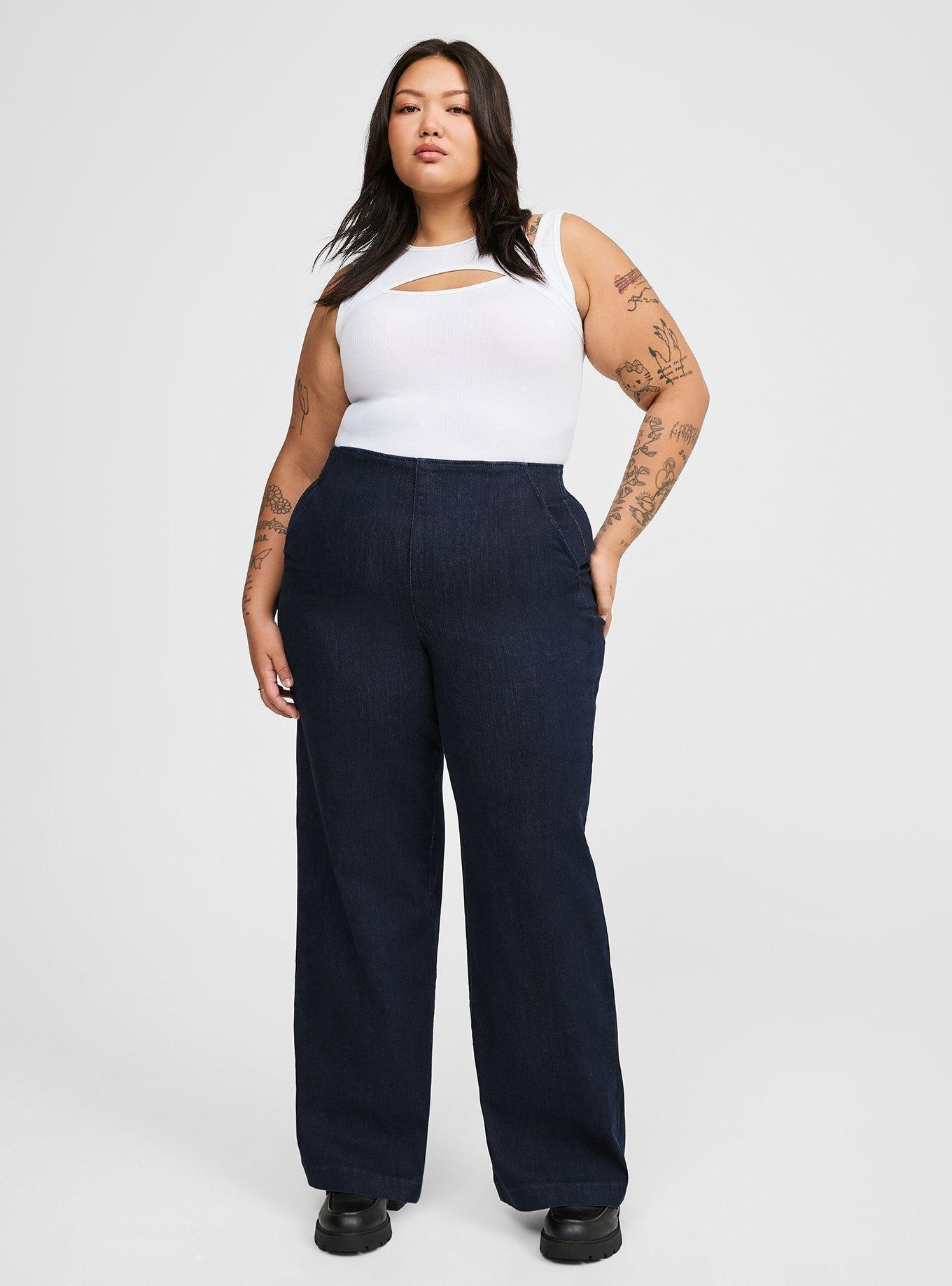 Plus Size - Wide Leg Super Soft High-Rise Trouser Jean - Torrid