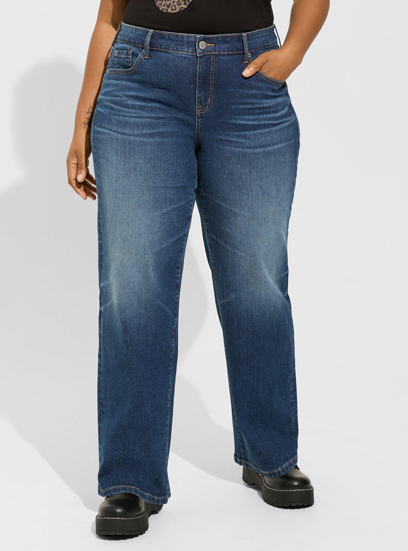 Lane Bryant, Jeans, Lane Bryant Lightly Flared Faded Mid Wash High  Waisted Jeans