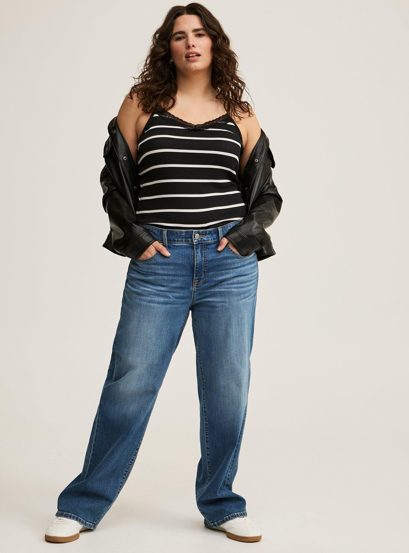 Perfect Wide Leg Vintage Stretch Mid-Rise Jean