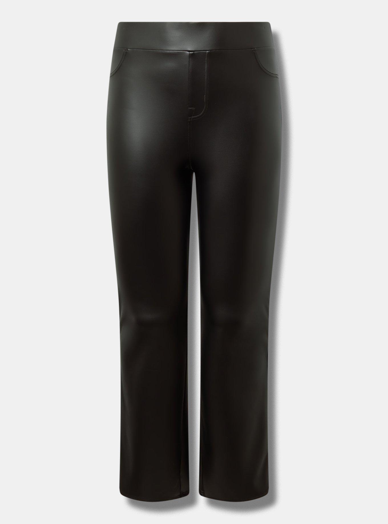 Full Length Signature Waist Faux Leather Slim Boot Legging