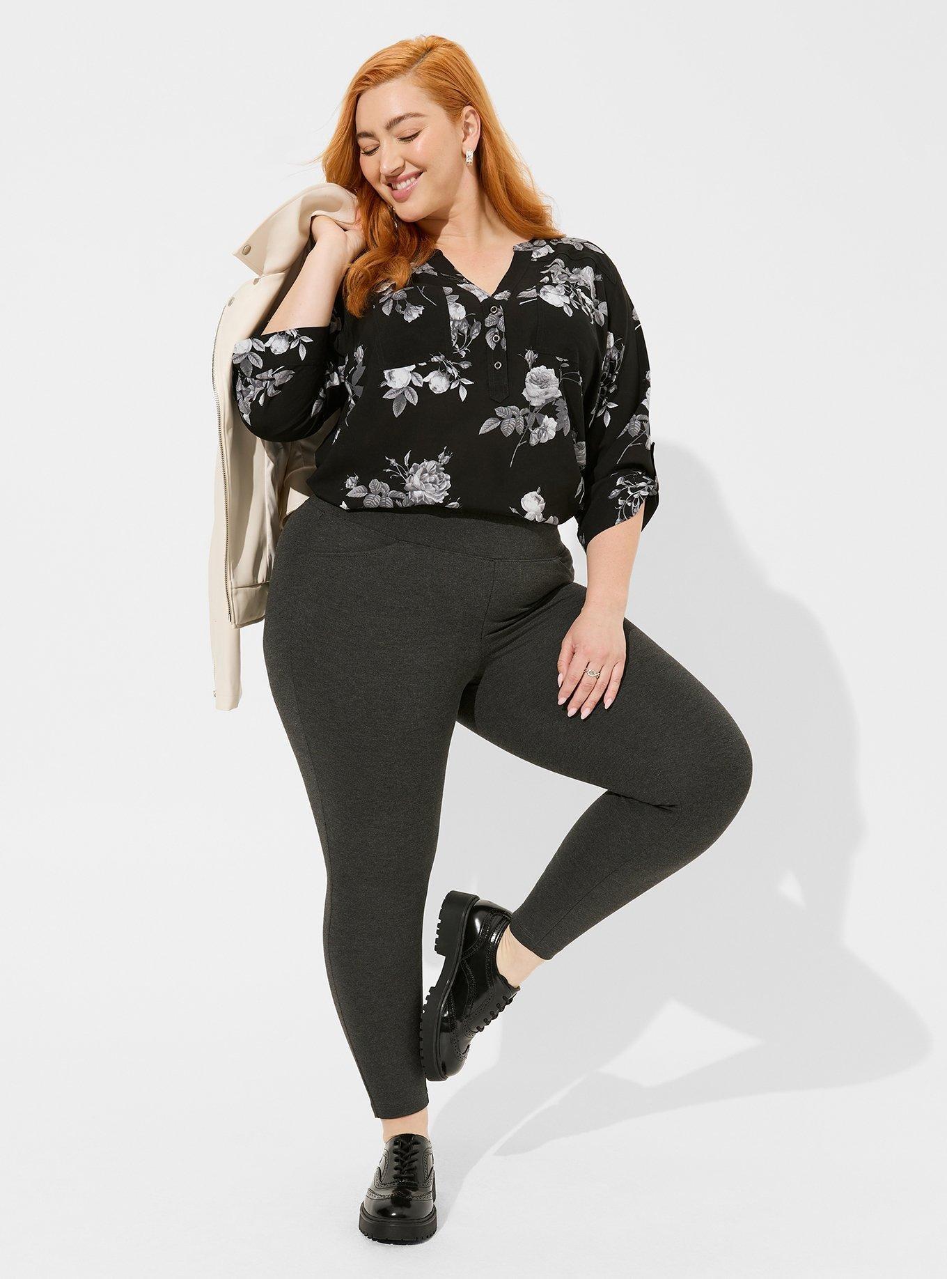 3/$15 Terra And Sky 1X legging pants  Leggings are not pants, Black floral  leggings, Legging