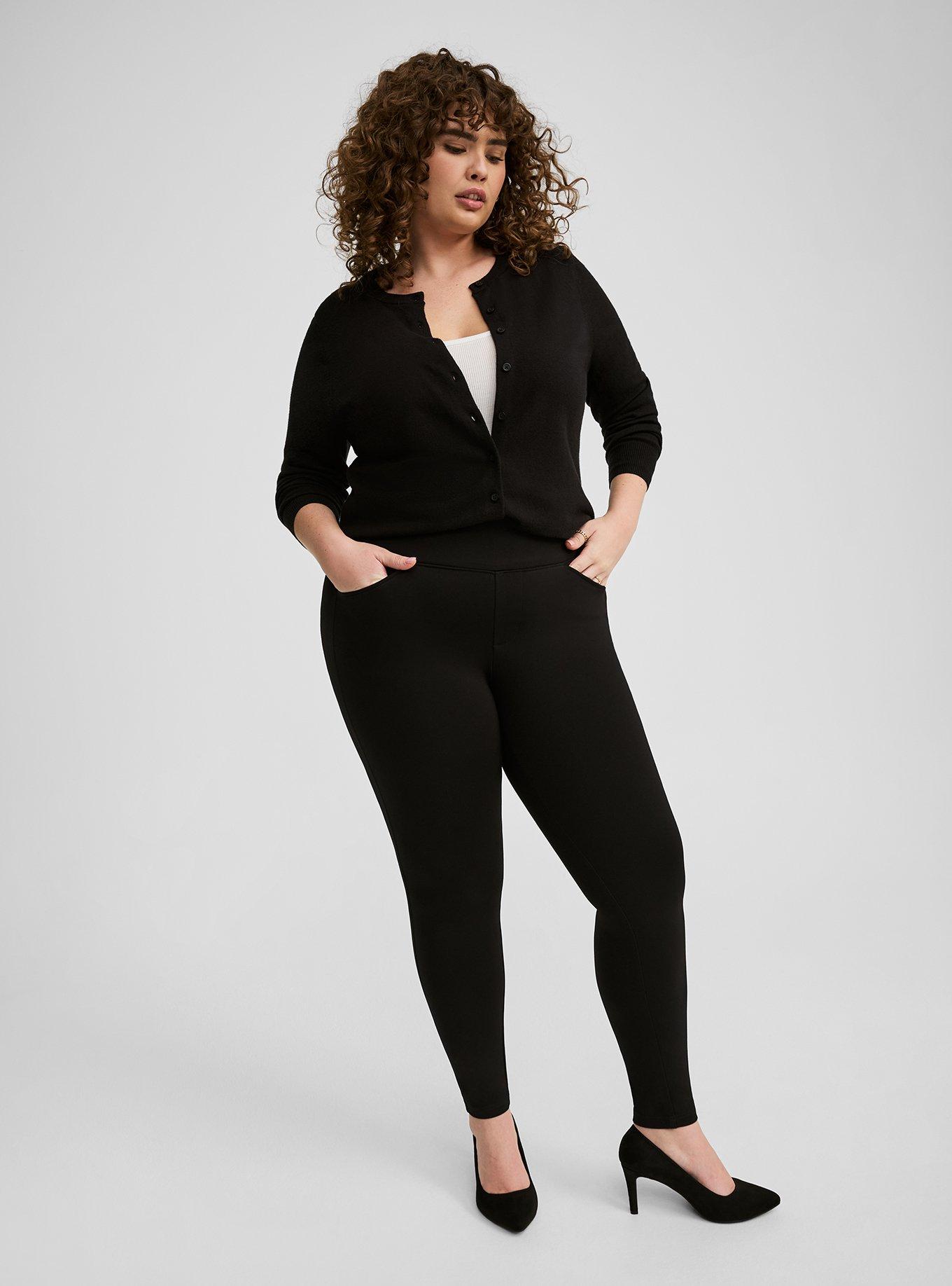 Plus Size - Black Ponte Front Seam Legging - Torrid