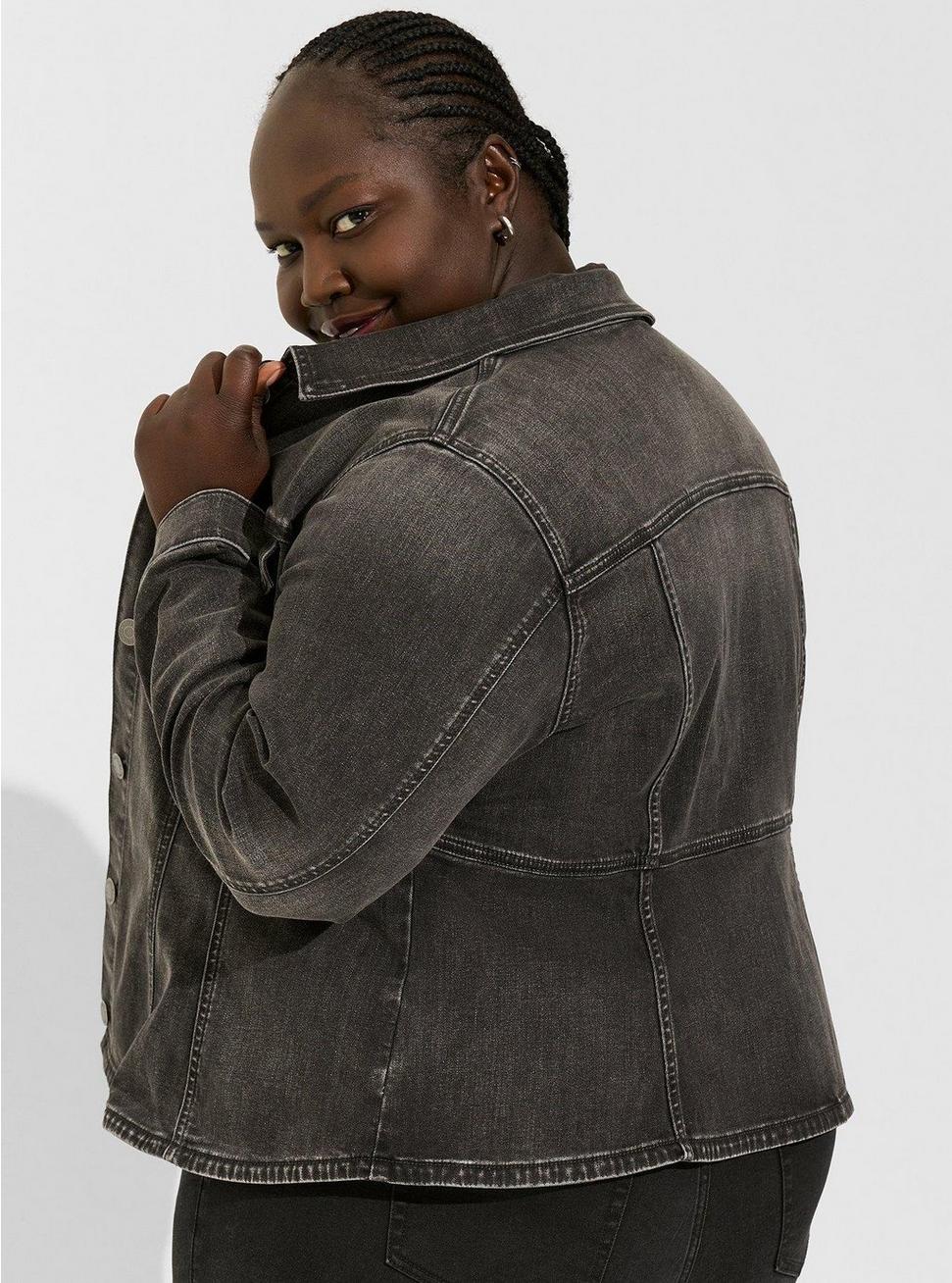 Plus Size Denim Fit And Flare Trucker , COLUMBIA, hi-res