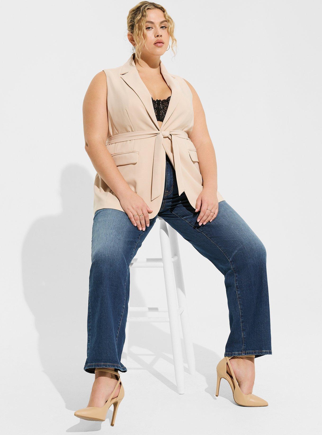 Plus size sale sleeveless blazer