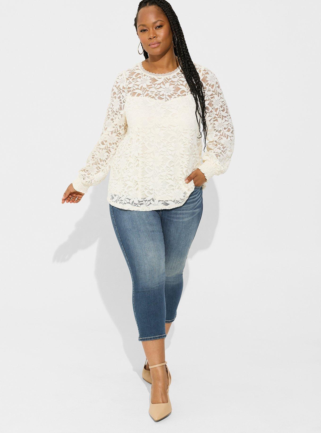 Plus Size - Long Sleeve Mesh Tee - Torrid