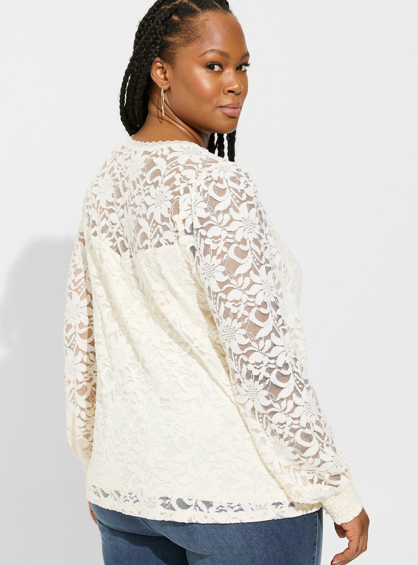 Torrid white lace store top