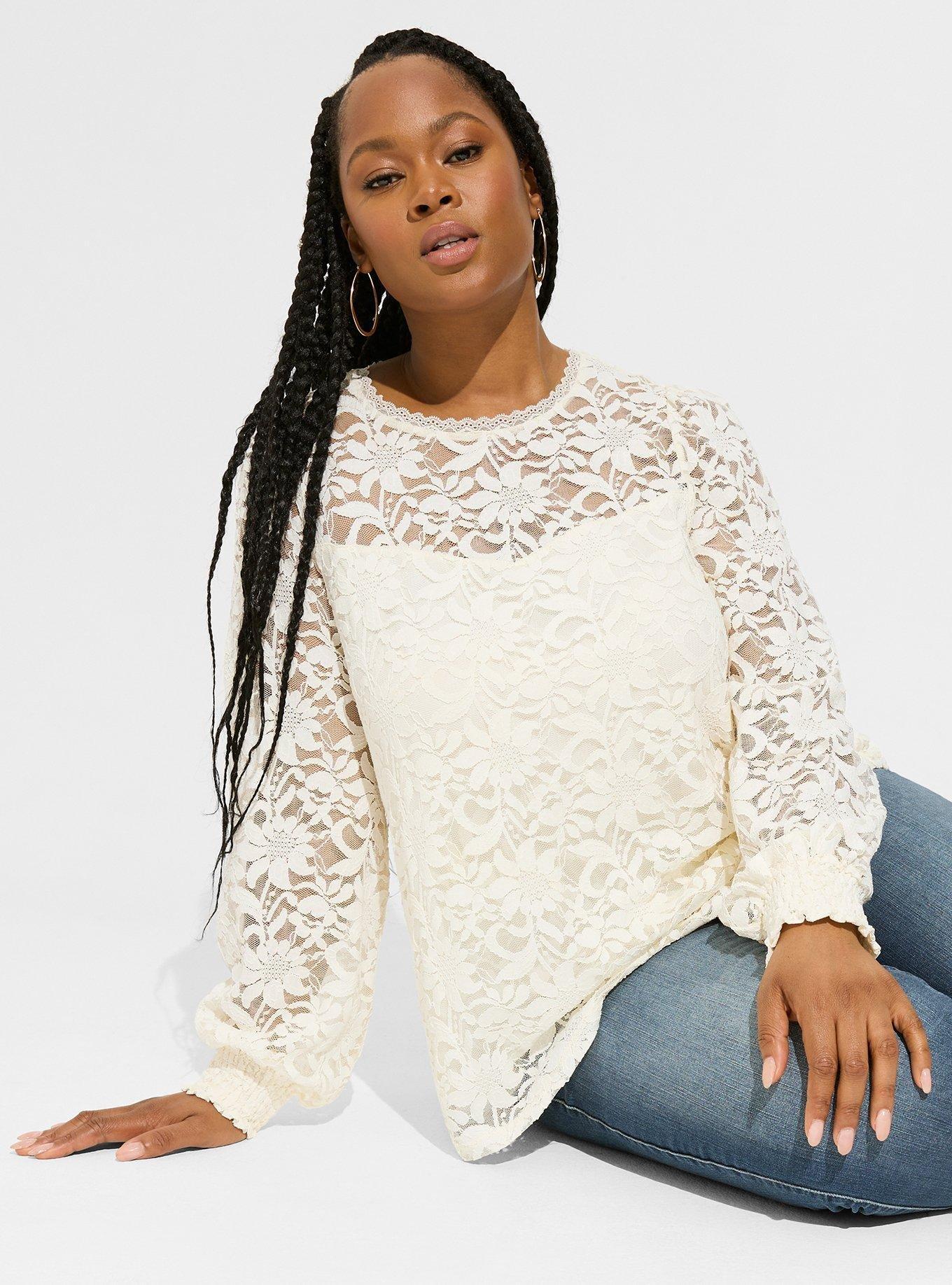 Plus Size - Long Sleeve Mesh Tee - Torrid