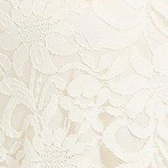Plus Size Stretch Lace And Mesh Crew Neck Long Sleeve Top, PRISTINE, swatch