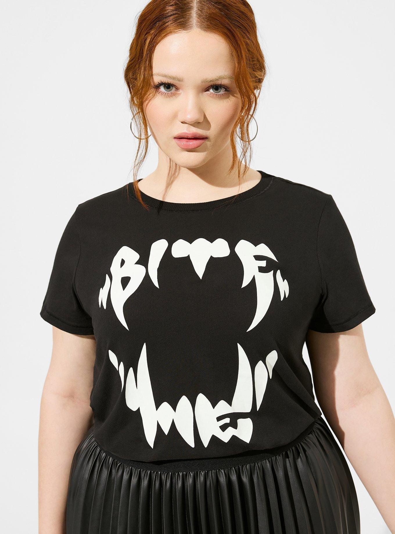 Boredwalk Women's Girls Night Witches Scoop Neck T-Shirt, X-Large / Black