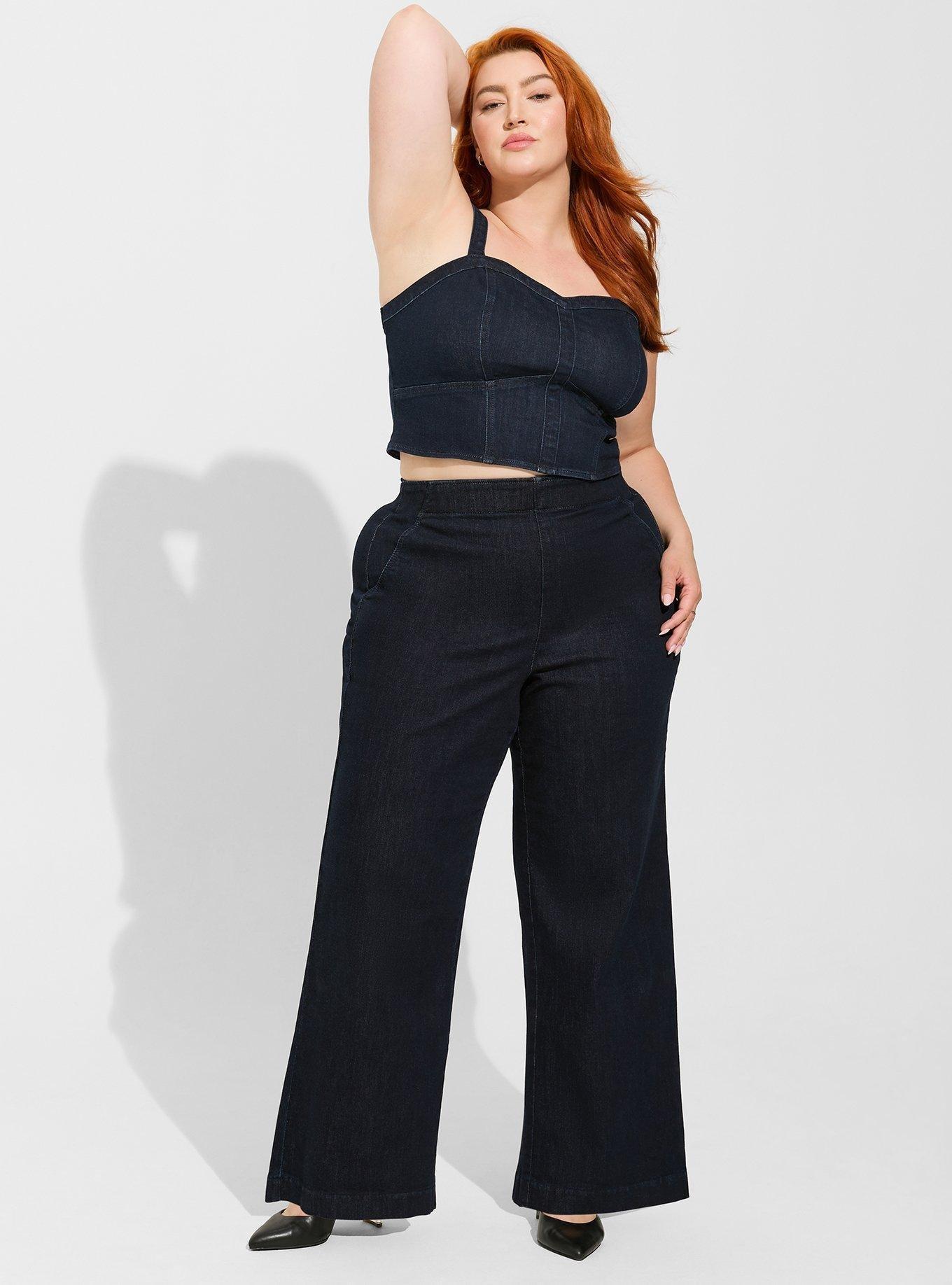 Plus Size - Cropped Denim Corset Top - Torrid