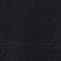 Plus Size Floral Relaxed Fit Cozy Fleece Long Sleeve Hoodie, DEEP BLACK, swatch