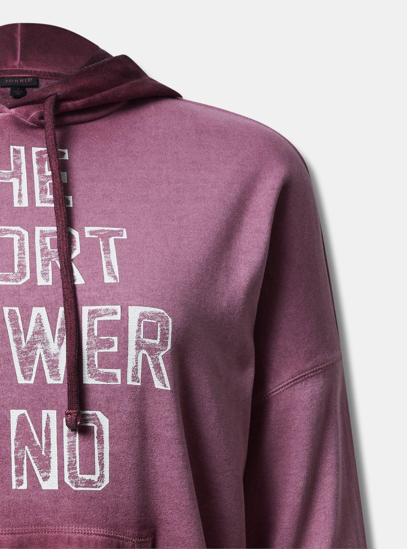 Plus Size Late Relaxed Fit Cozy Fleece Long Sleeve Hoodie, BROWN, alternate