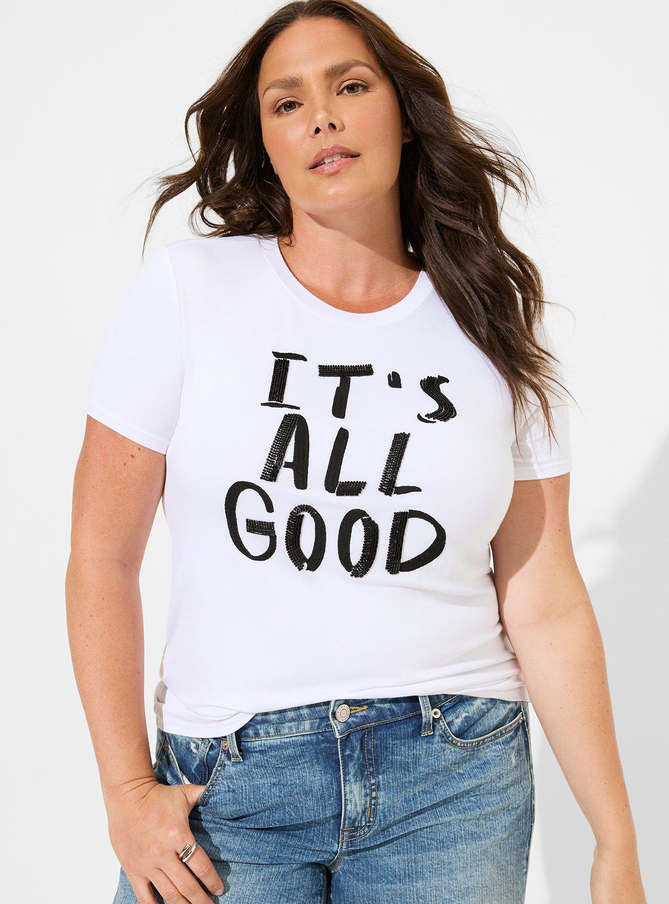 Plus Size - All Good Perfect Super Soft Fitted Crew Neck Tee