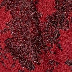 Babydoll Lace Tiered Short Sleeve Top, RHUBARB, swatch