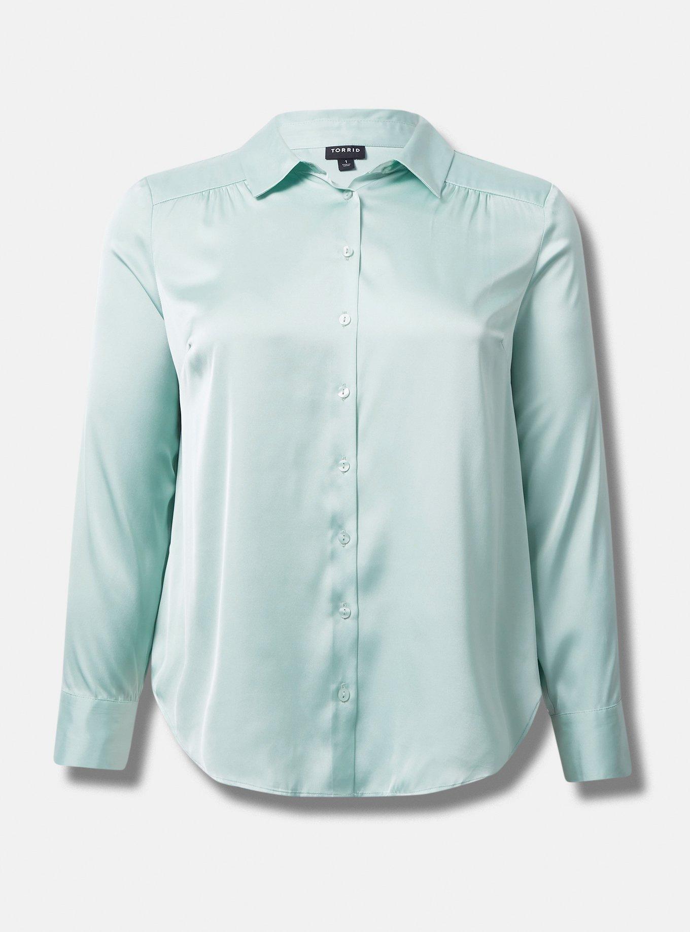 Madison Satin Button-Up Long Sleeve Shirt