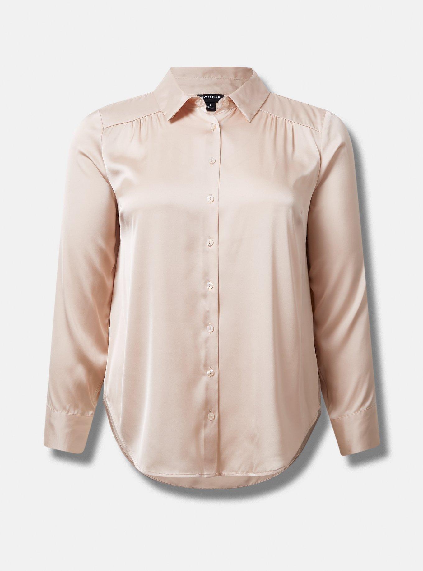 Madison Satin Button-Up Long Sleeve Shirt