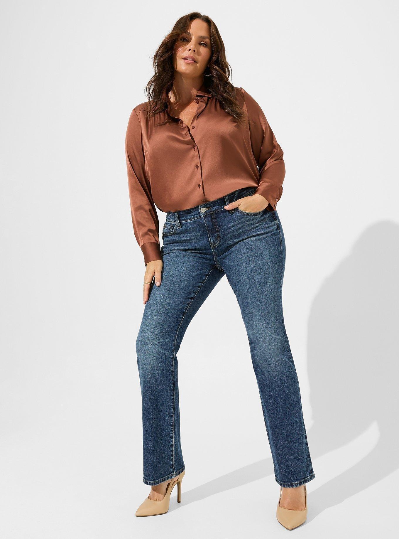 Madison Satin Button-Up Long Sleeve Shirt