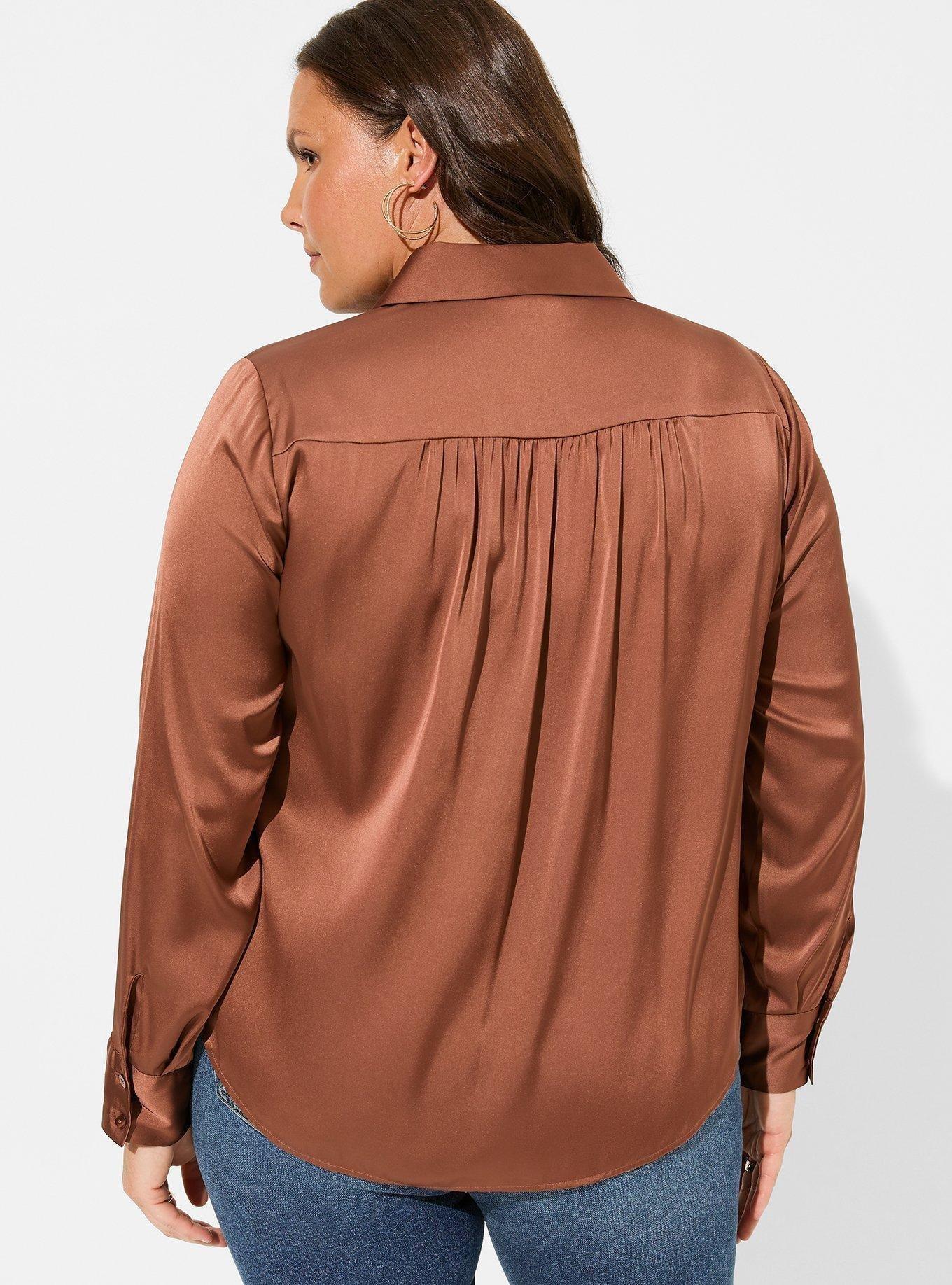 Torrid Rust Collared Button Front Shirt Dress Plus Size 3X, 22/24