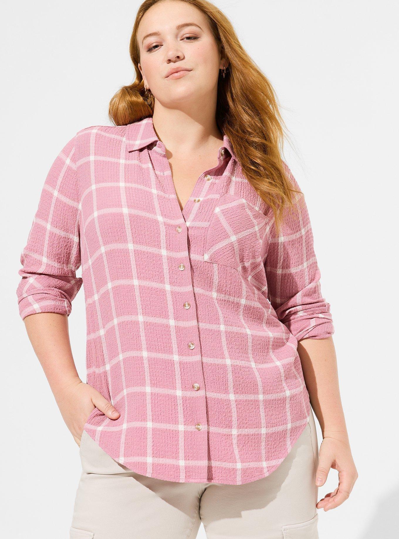 Plus Size - Lizzie Crinkle Flannel Gauze Button-Up Shirt - Torrid