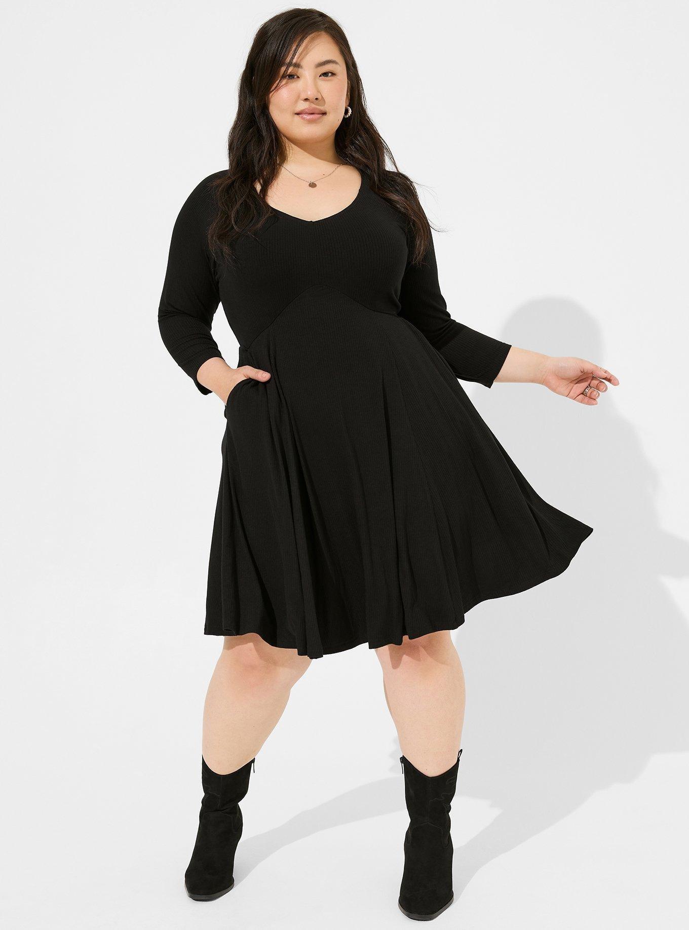 Plus Size - Mini Foxy Rib Fit And Flare Dress - Torrid