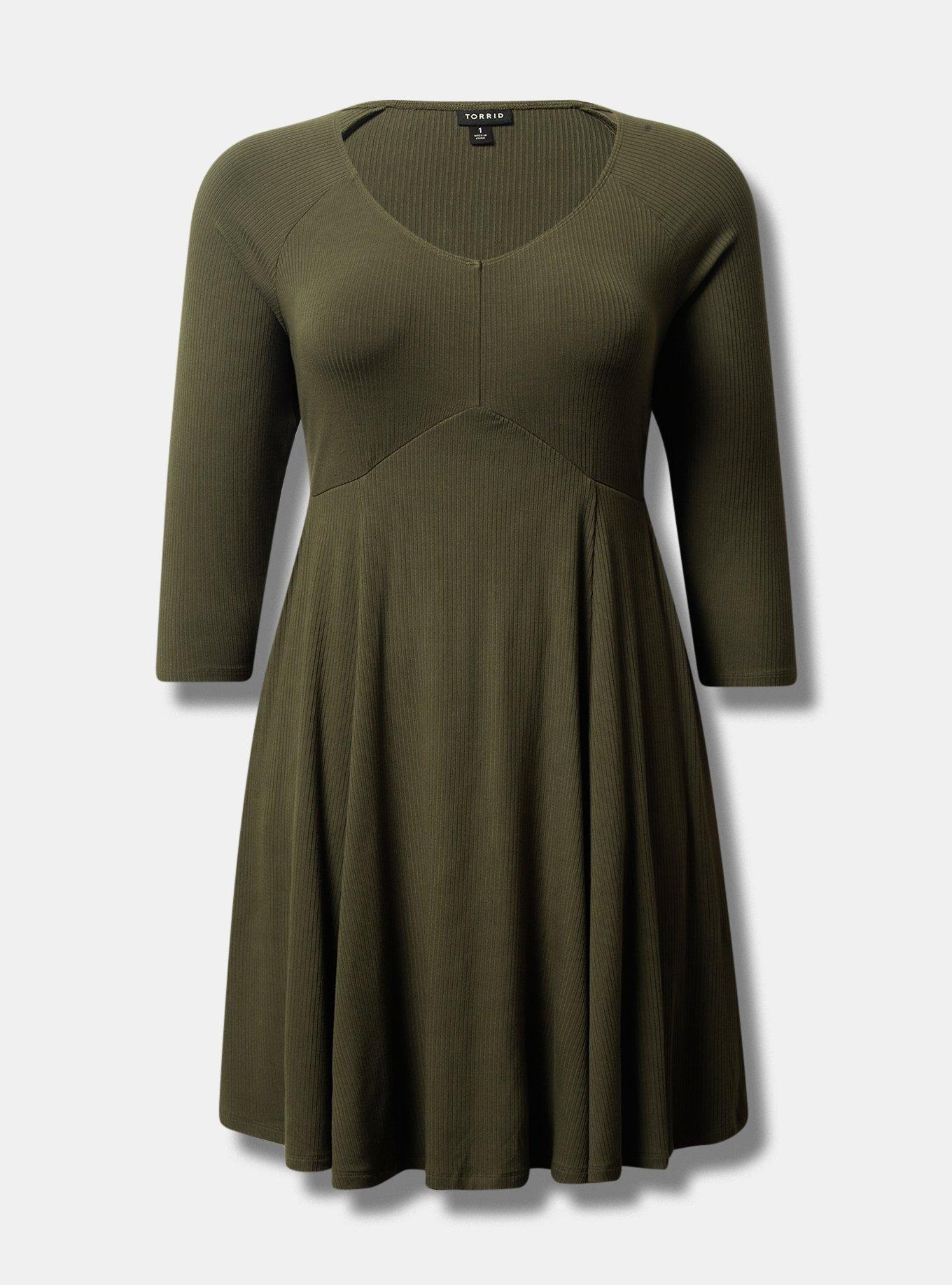 Plus Size - Mini Foxy Rib Fit And Flare Dress - Torrid