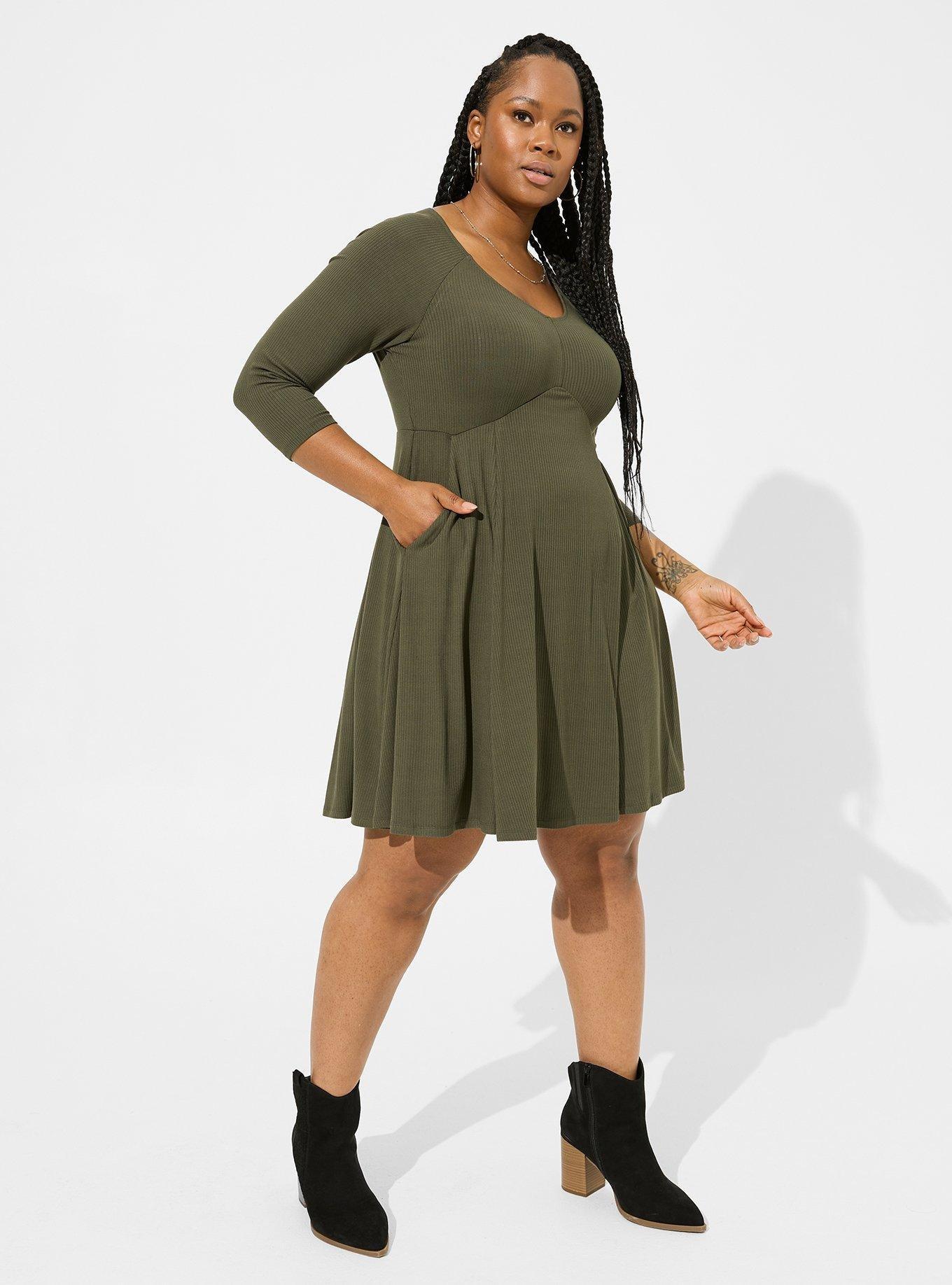 Plus Size - Mini Studio Double Knit Skater Dress - Torrid