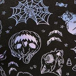 Plus Size Halloween Print Skater Dress, HALLOWEEN ICONS PURPLE MAGIC, swatch