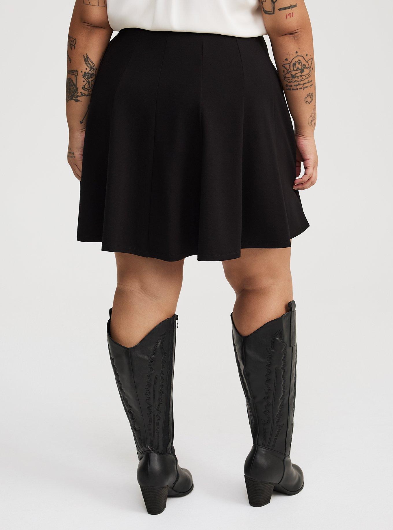Mini Pleated Ponte Skirt