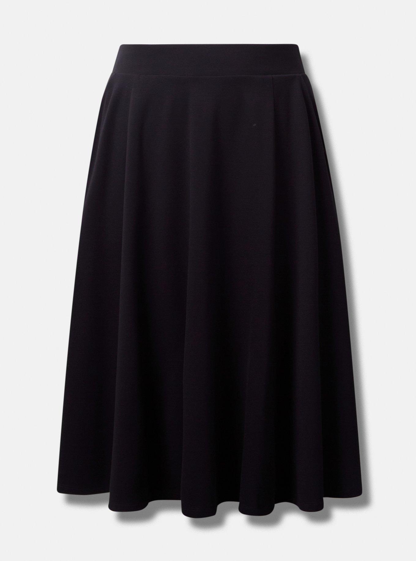 Black and white plus size a line on sale skirt