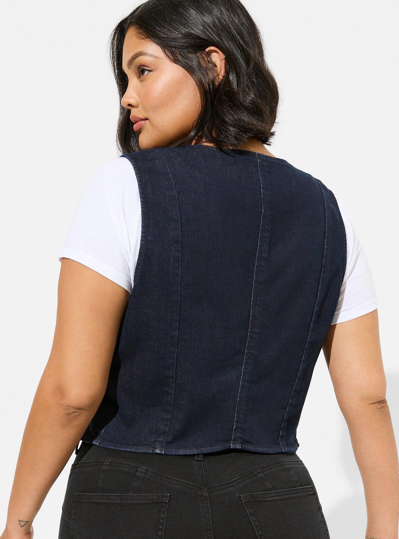 Plus Size - Studio Denim Tailored Vest - Torrid